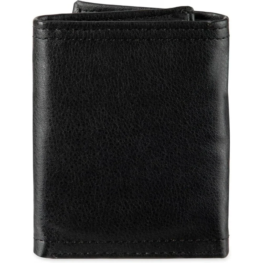 Men's Noir Black Wallet Style Includes Window Credit Card Holder Designed
